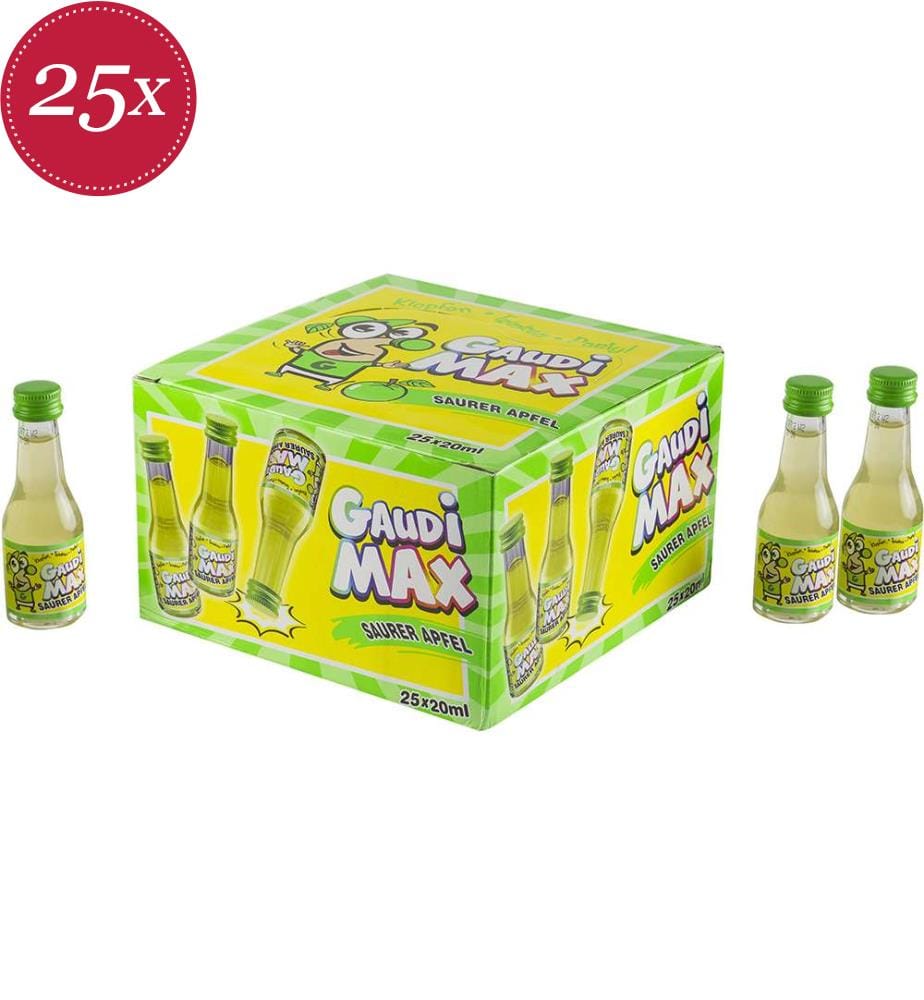 25x Gaudi Max Sour Apple Liqueur 16% Vol., 25-pack - 20ml