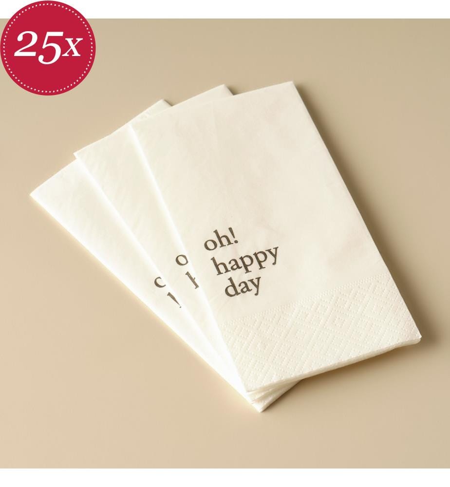 Tovaglioli di carta Oh Happy Day 25 pezzi 33x33 cm - Marrone