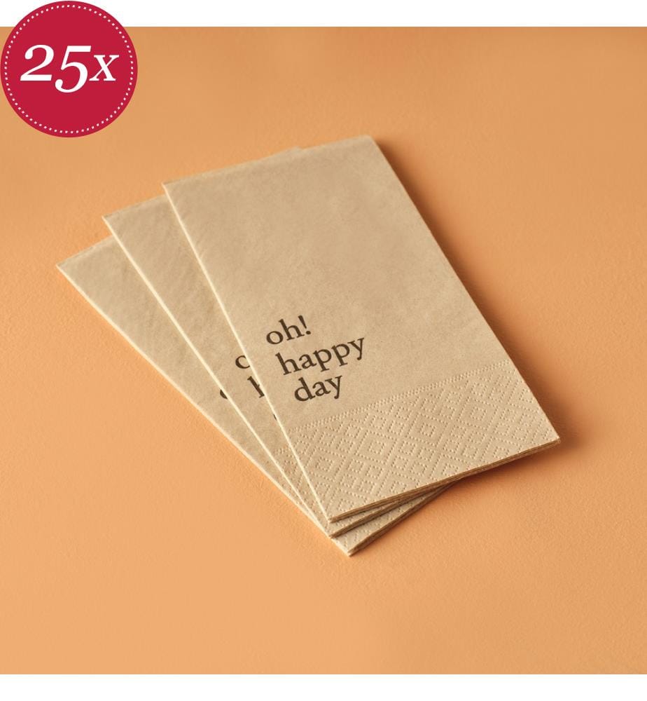 Serviettes en papier Oh Happy Day 25 pièces 33x33 cm - Blanc