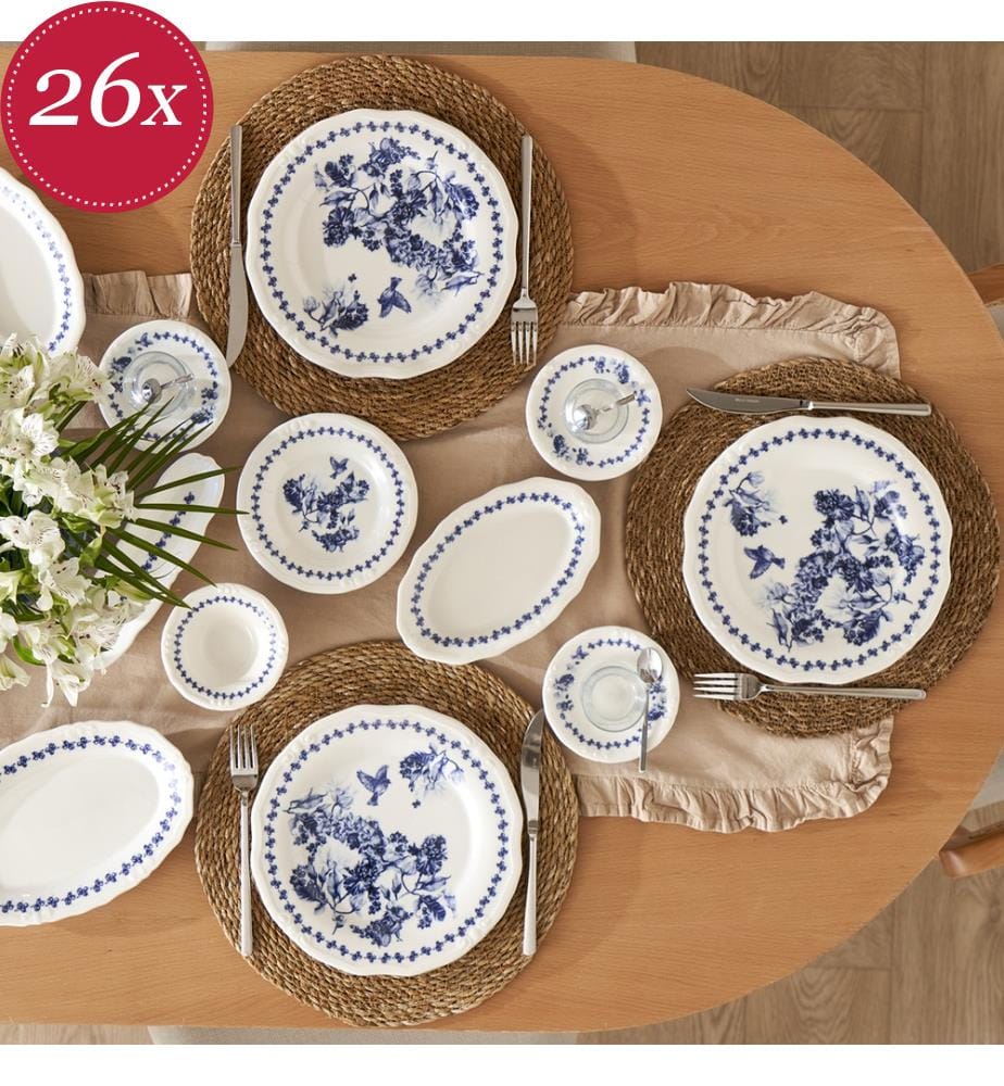 Vanessa 26 Piece Breakfast Set - Blue