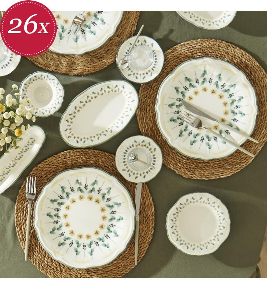 Adelina Set petit-déjeuner 26 pièces - Vert