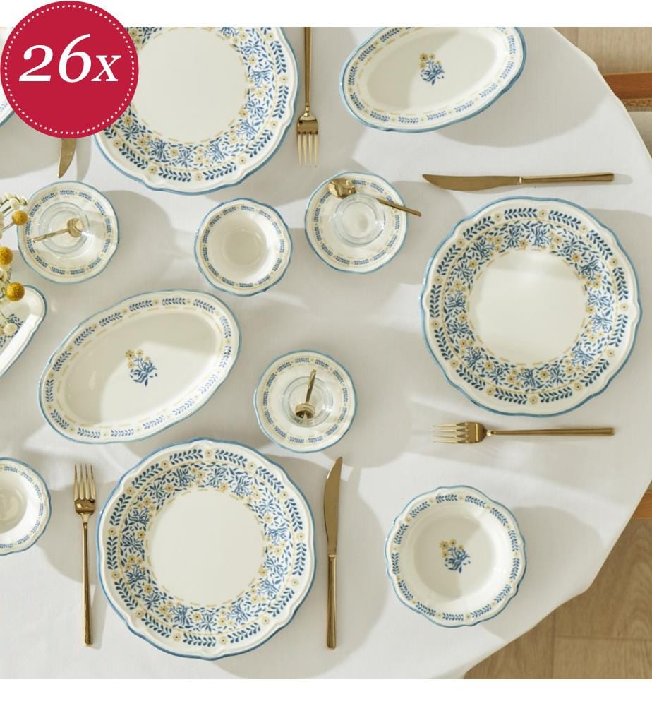 Liana 26 Piece Breakfast Set - Blue