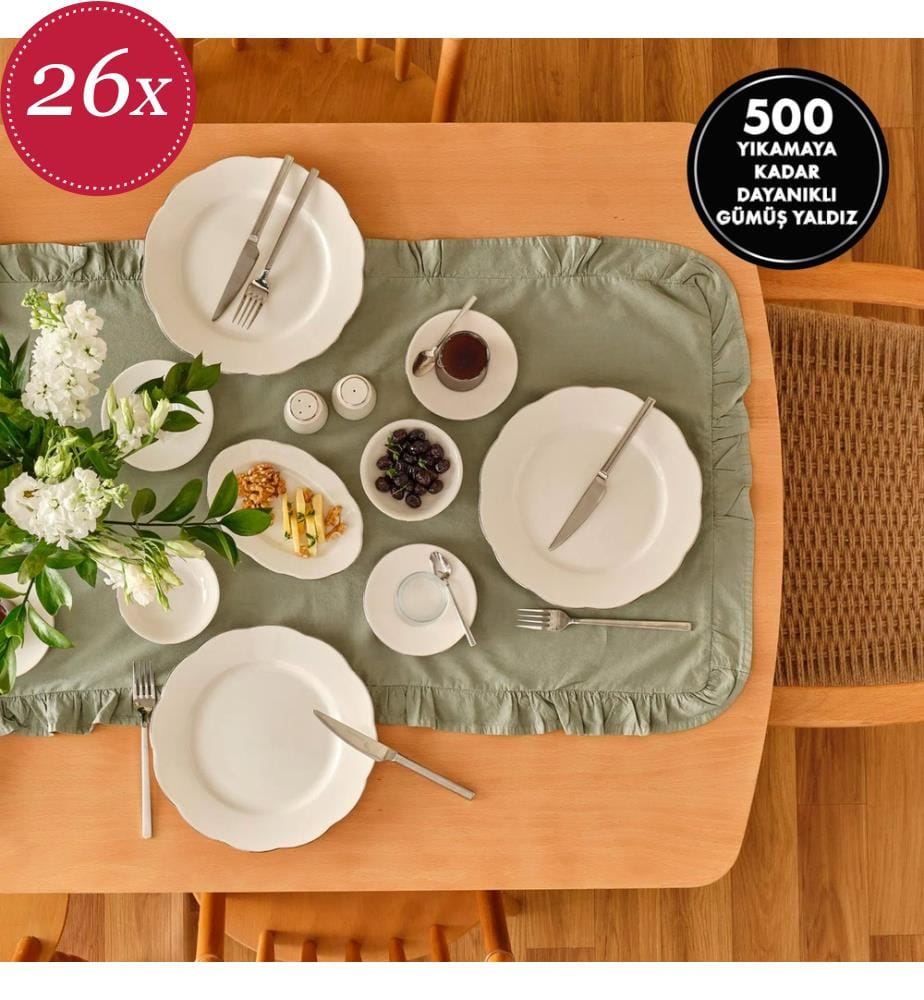 Ensemble déjeuner Clover 26 pièces - Argent