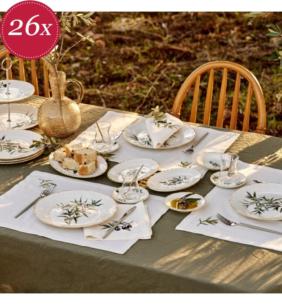 Olive Set petit-déjeuner 26 pièces - Vert