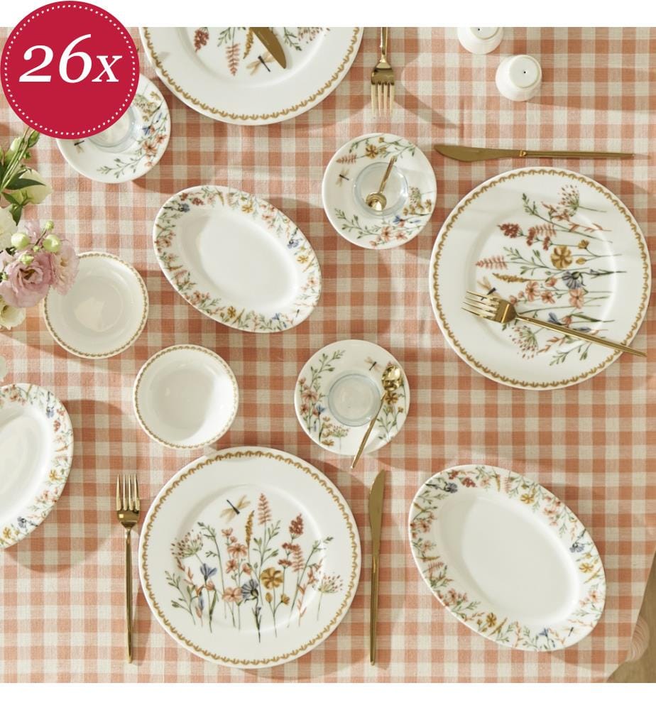 Flores Frühstücksset 26-teilig - Mehrfarbig