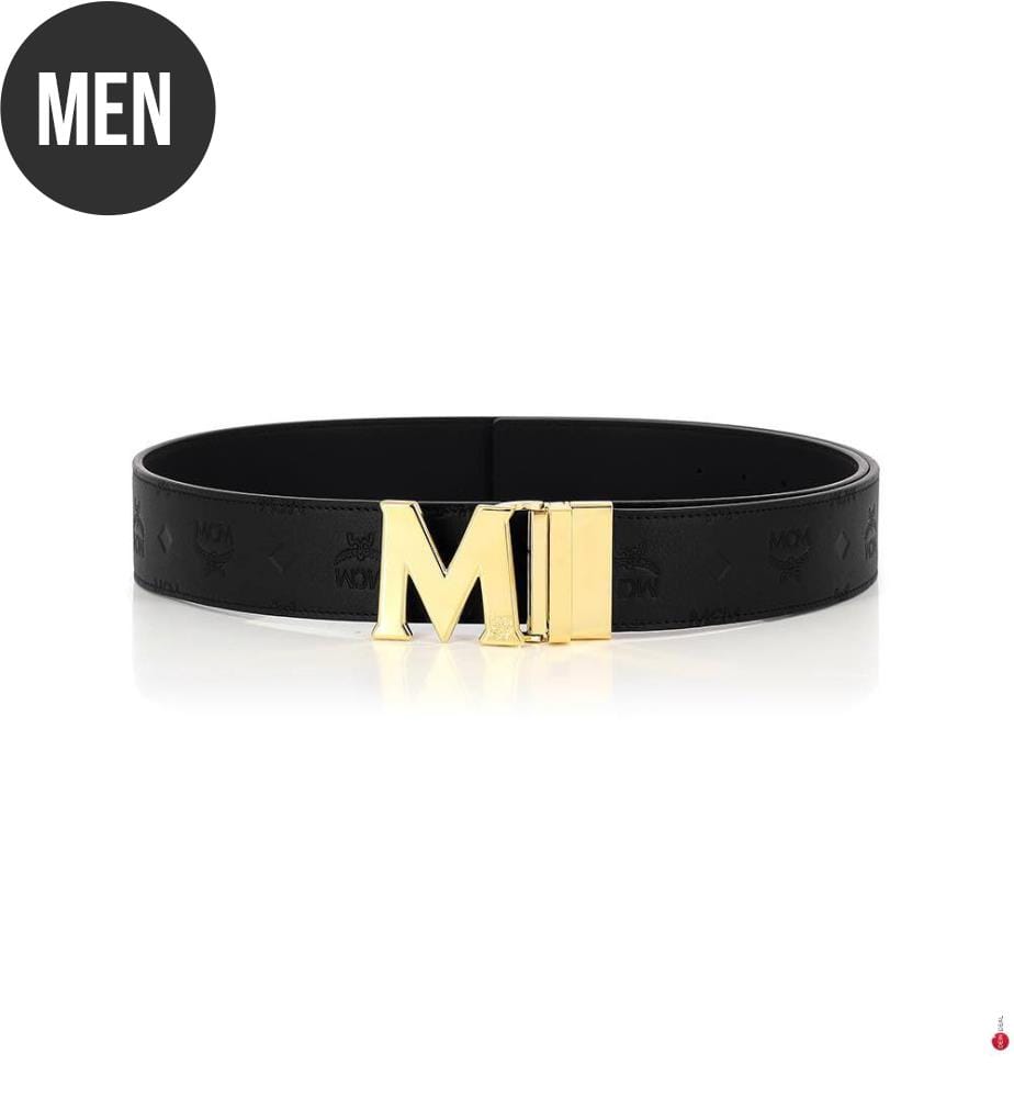 Ceinture en Cuir Claus Reversible - Noir et Doré