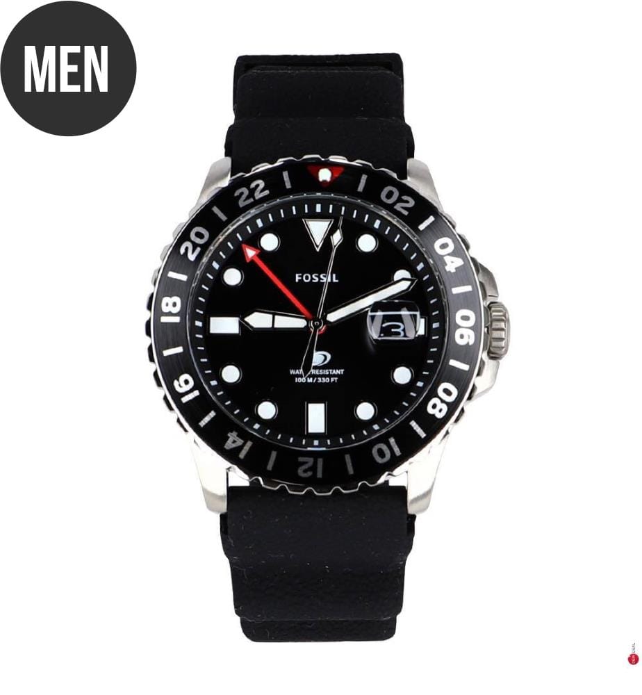 Montre Blue Gmt Silicone - Noire