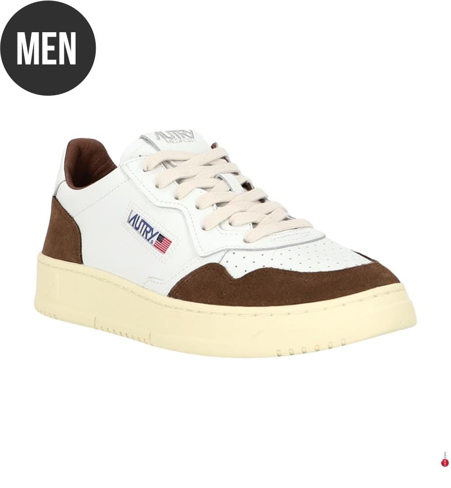 Baskets Medalist Low en Cuir - Blanc et Brun