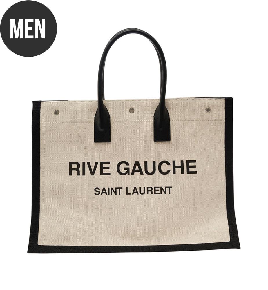 Beige Tote Bag "Big Rive Gauche" - Beige / Schwarz
