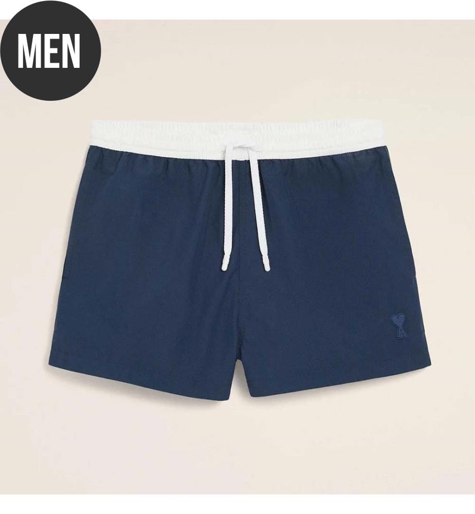 Zweifarbige Badeshorts - Ink Weiss Creme