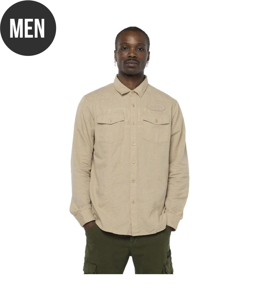 Chemise en coton et lin - Beige