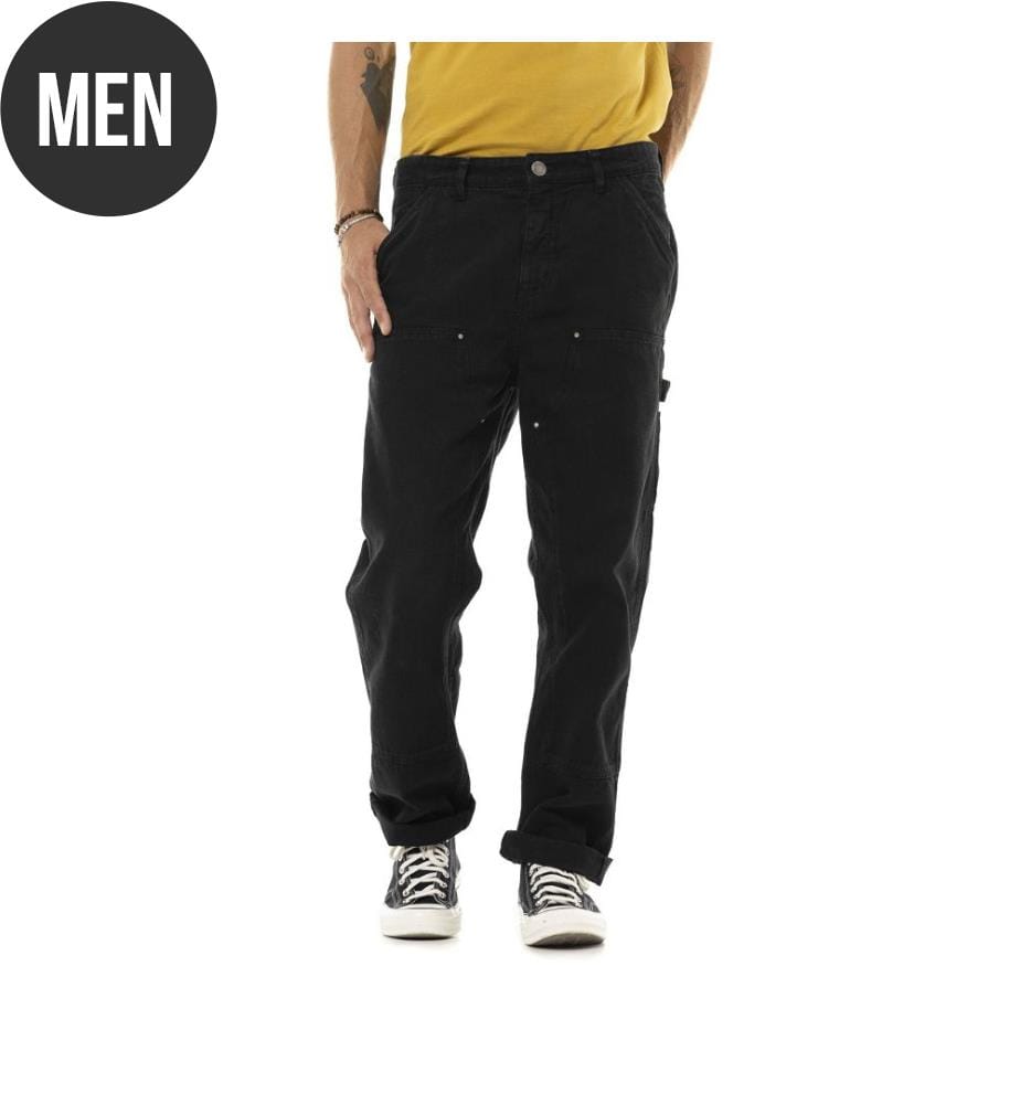 Pantaloni in tela di cotone - Nero
