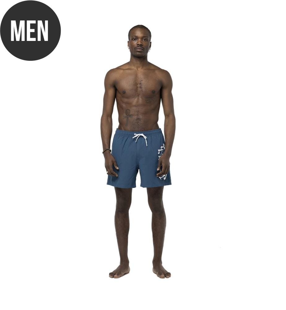 Pantaloncini da bagno - Blu petrolio e bianco