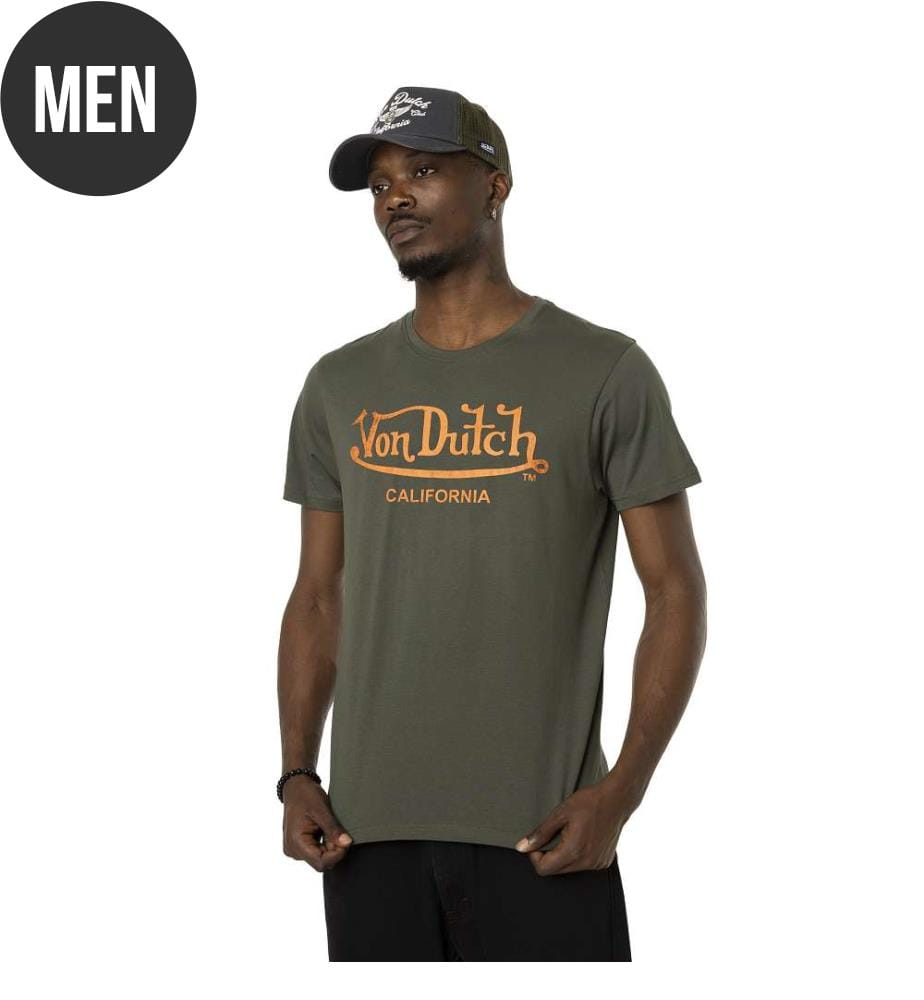 T-Shirt - Khakigrün und Orange