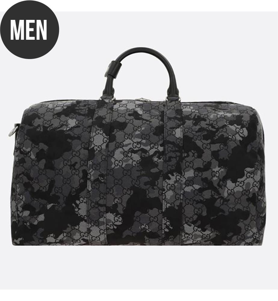 Borsa sportiva grande in tela - Nero e grigio