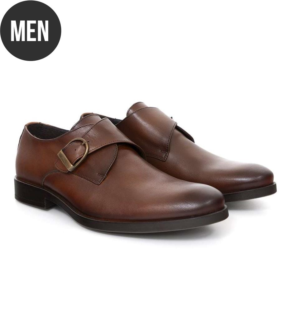 Monkstrap en cuir - Marron