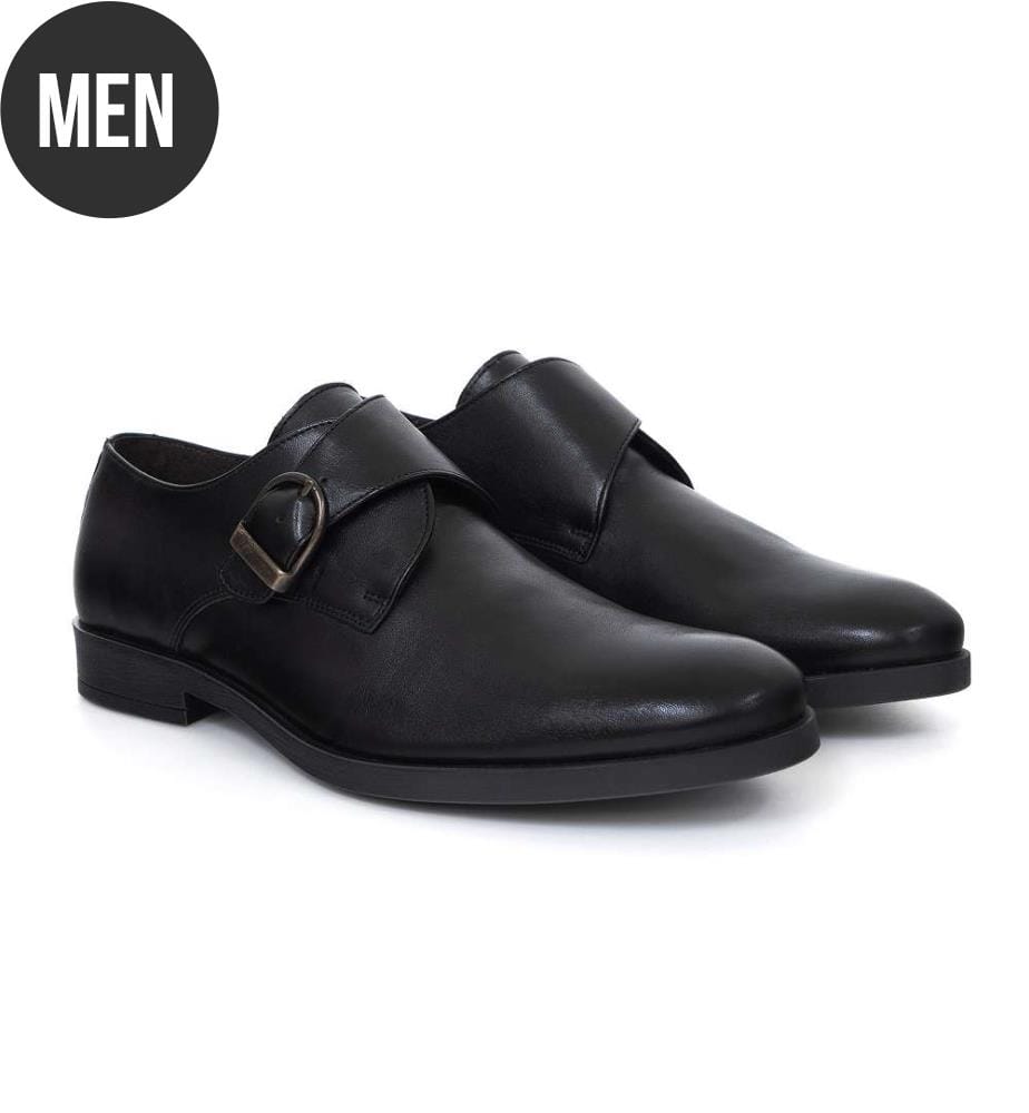 Monkstrap en cuir - Noir
