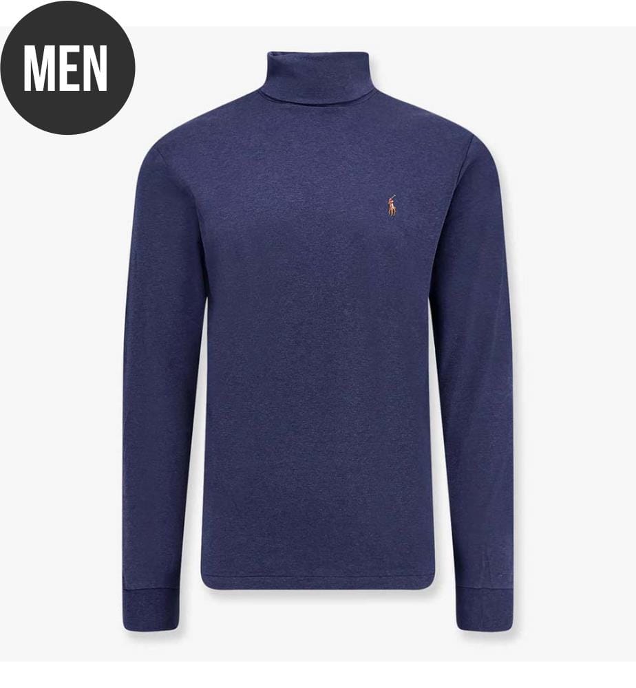 Pull Col roulé en Coton - Marine