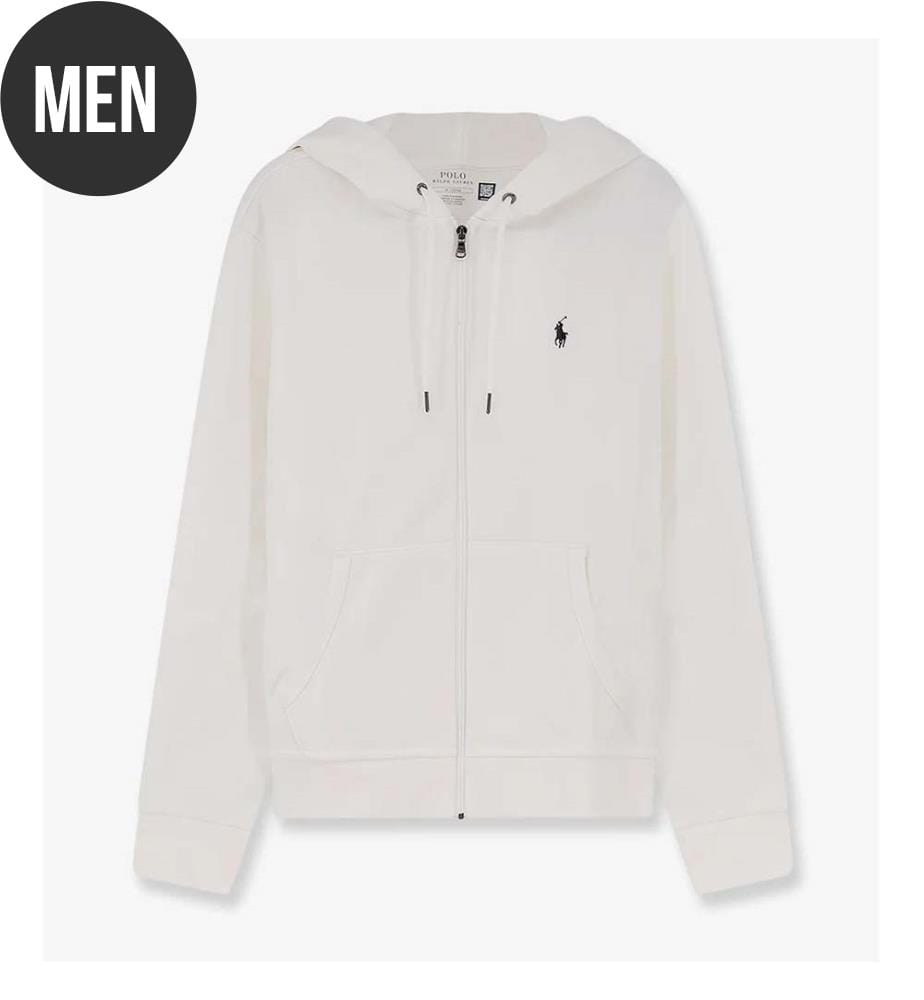 Veste en coton mélangé avec logo emblématique - Blanc