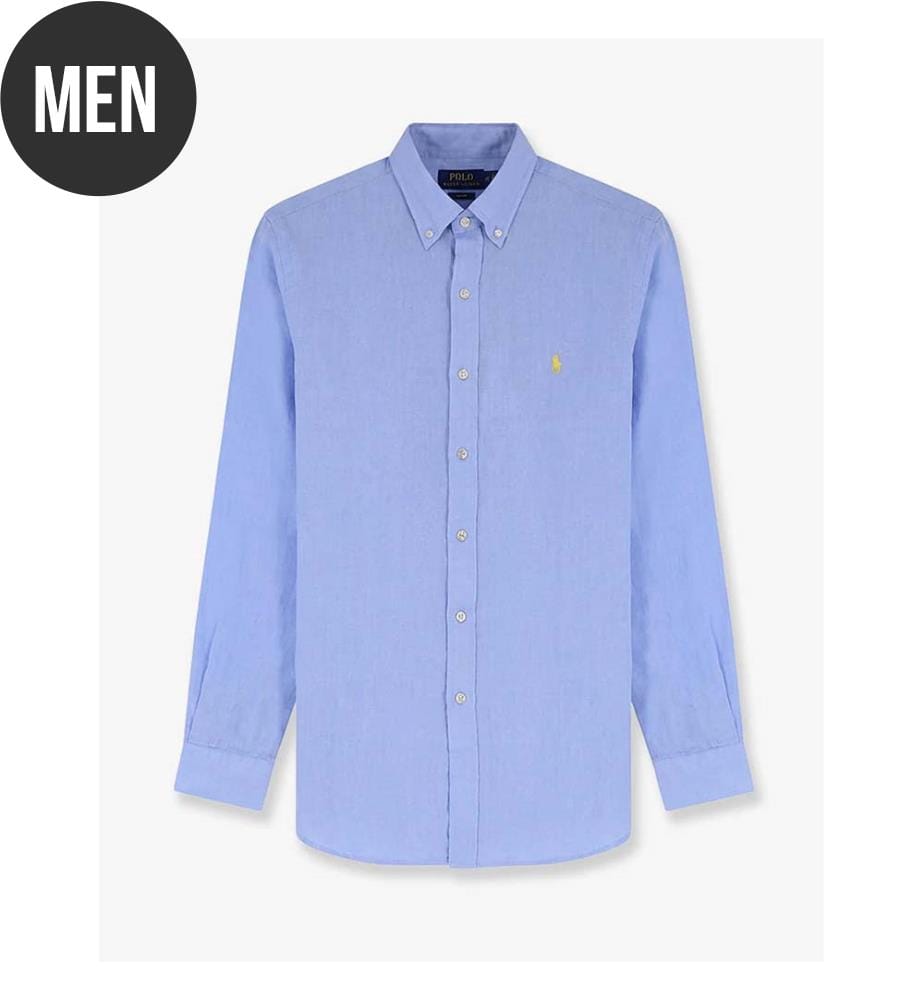 Chemise en lin avec broderie du logo - Austin Blue