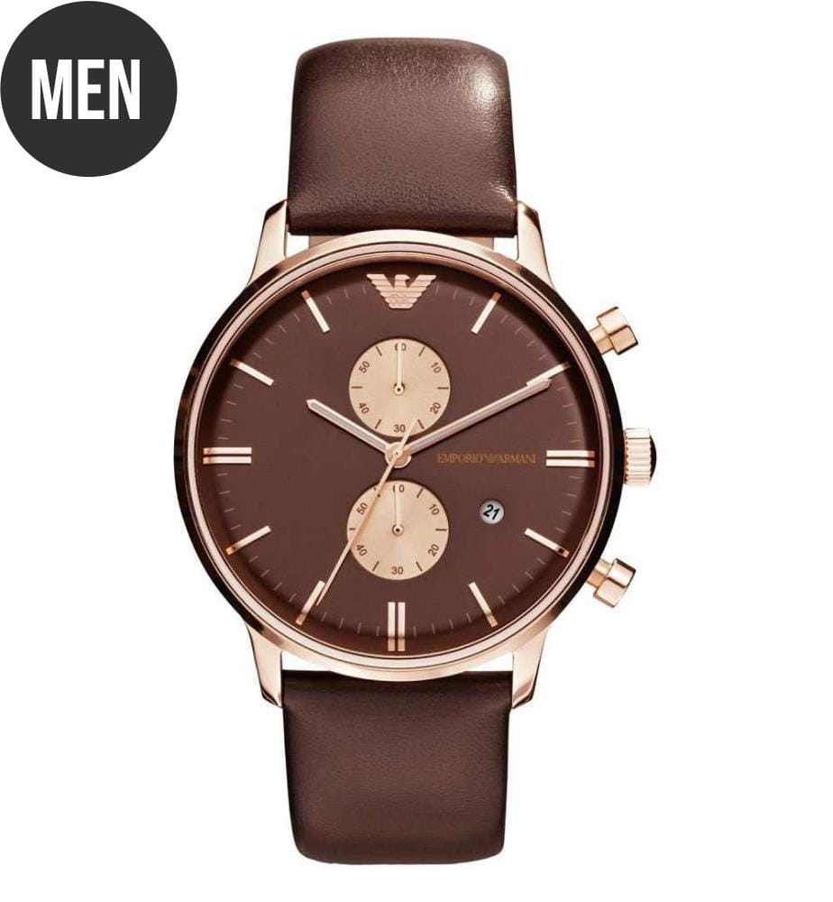 Montre à Quartz Doré et Marron AR0387 - 42 mm