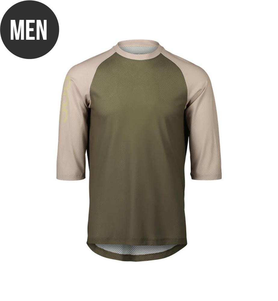 Cycling Jersey MTB Pure 3/4 - Epidote Green/Light Sandstone Beige