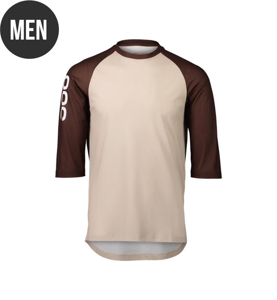 Cycling Jersey MTB Pure 3/4 - Light Sandstone Beige/Axinite Brown