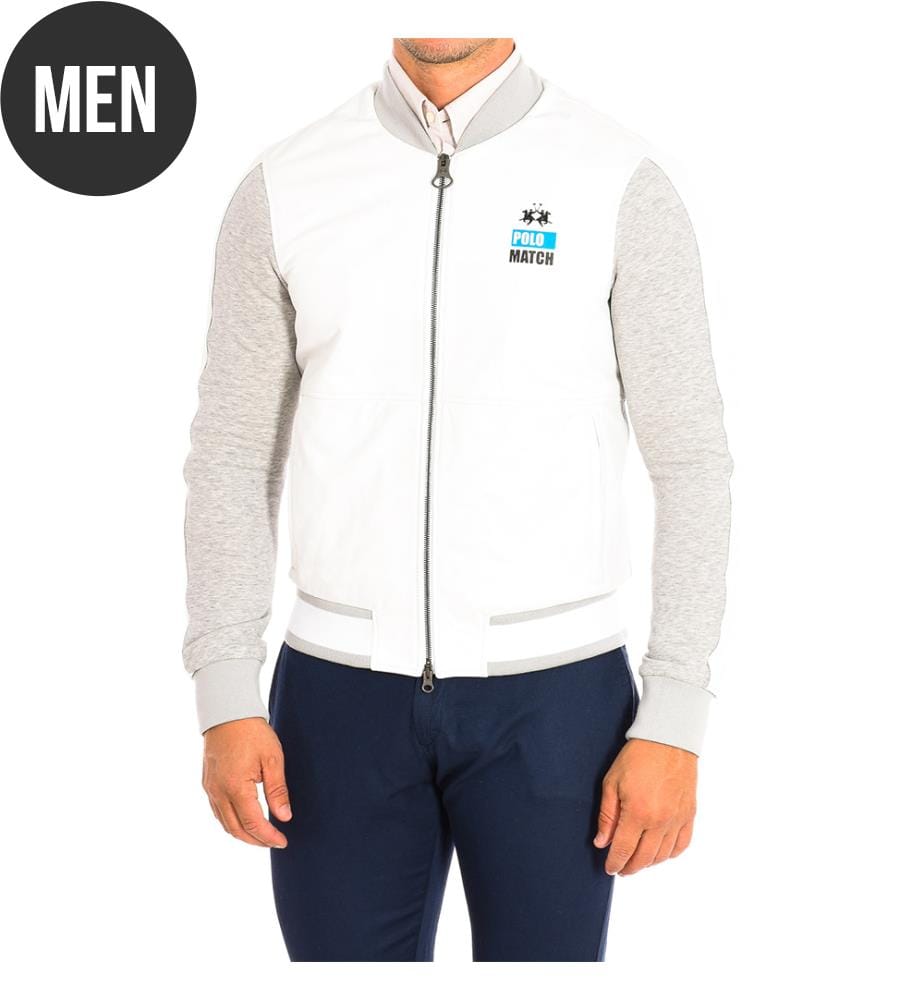 Regular Fit Jacke mit hohem Halsausschnitt - Weiss Grau