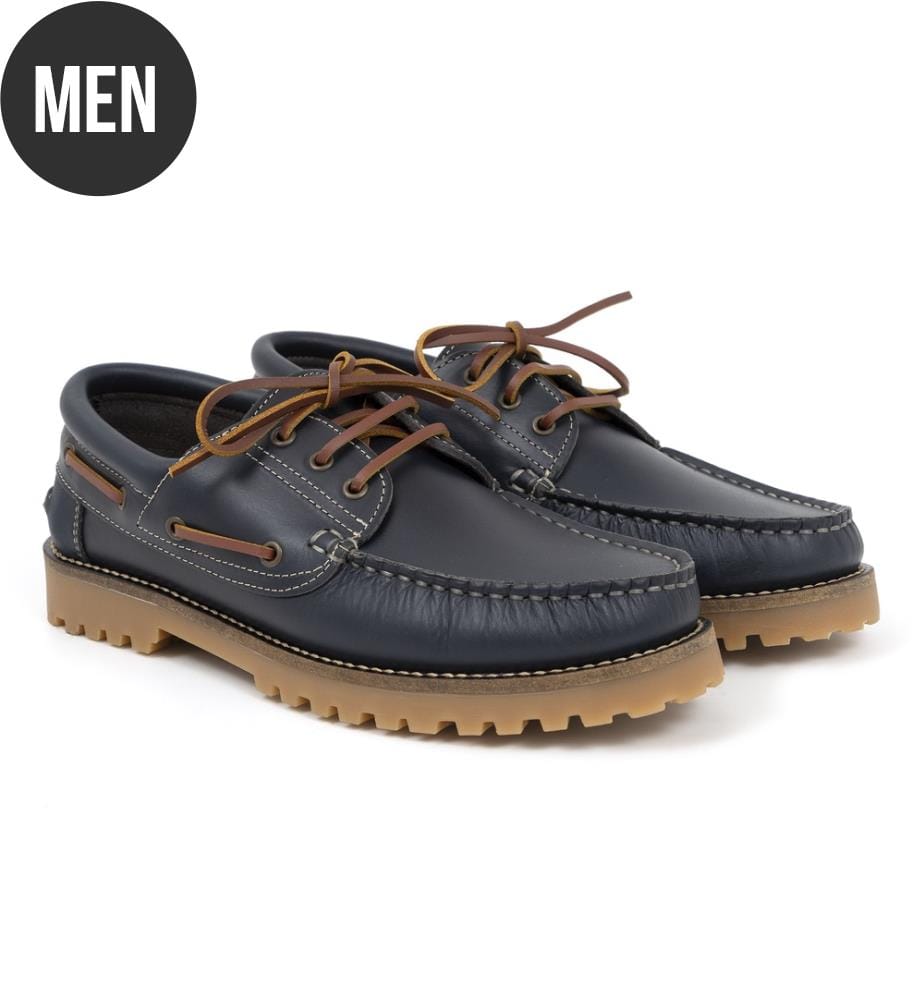 Bootsschuhe aus Leder - Blau