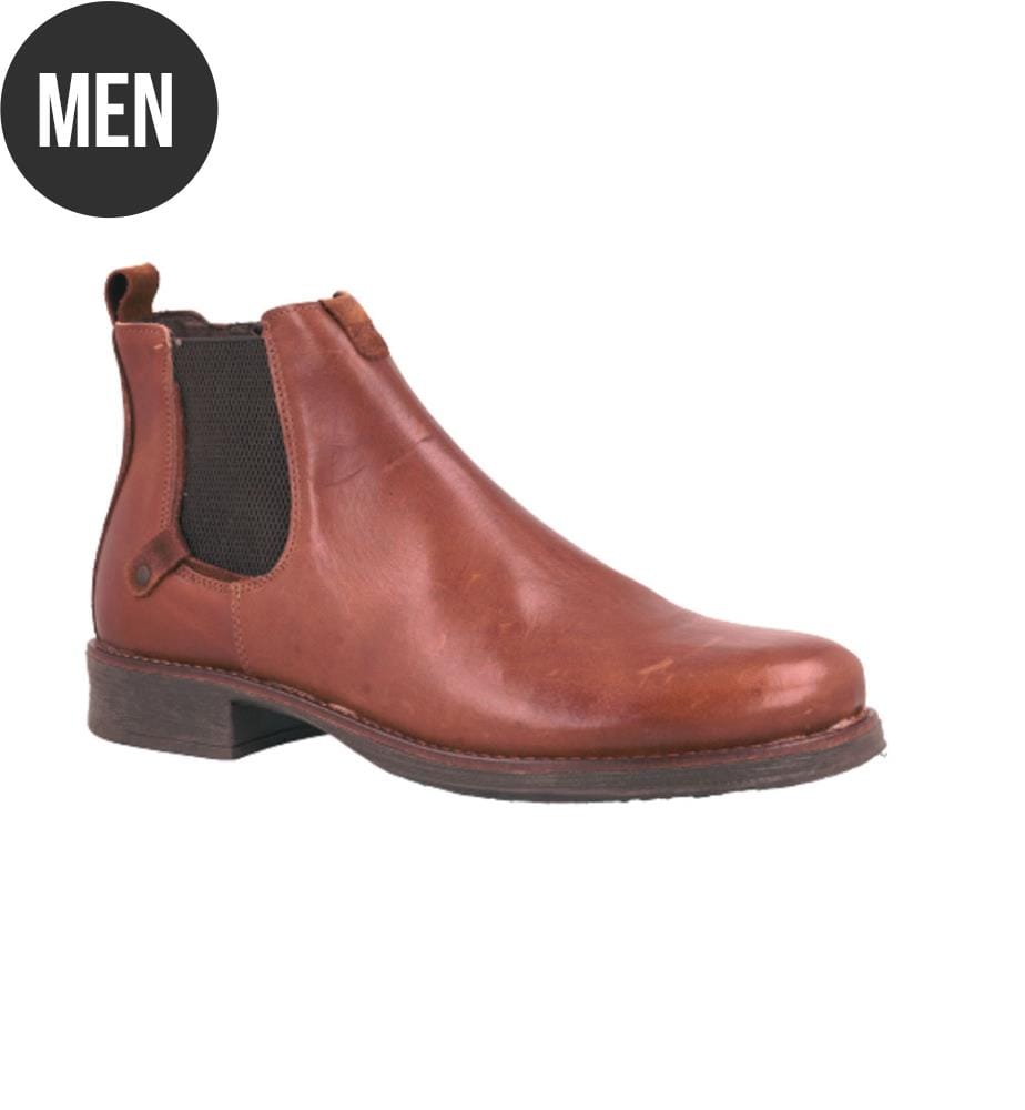 Hellbraune Chelseastiefel aus Leder