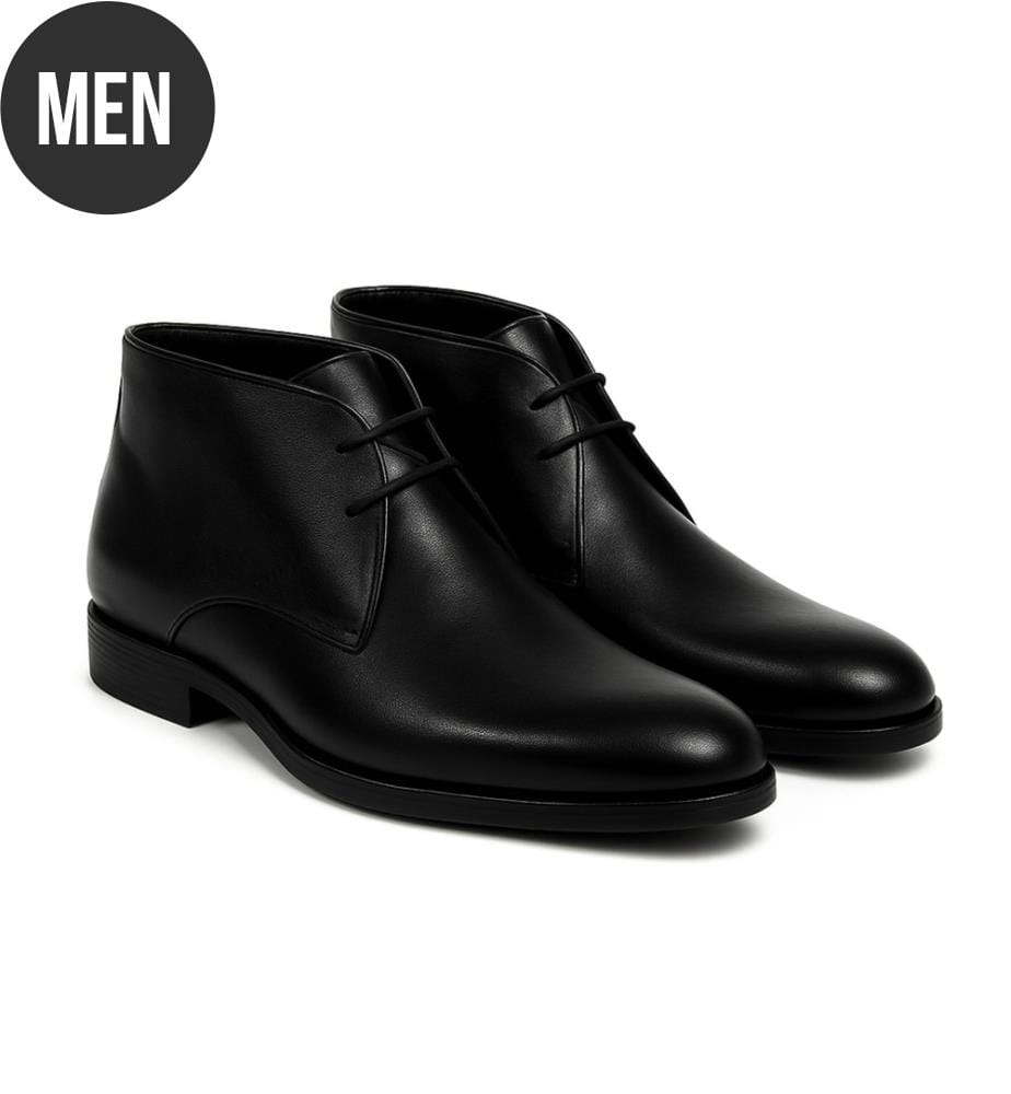 Bottes en cuir noir