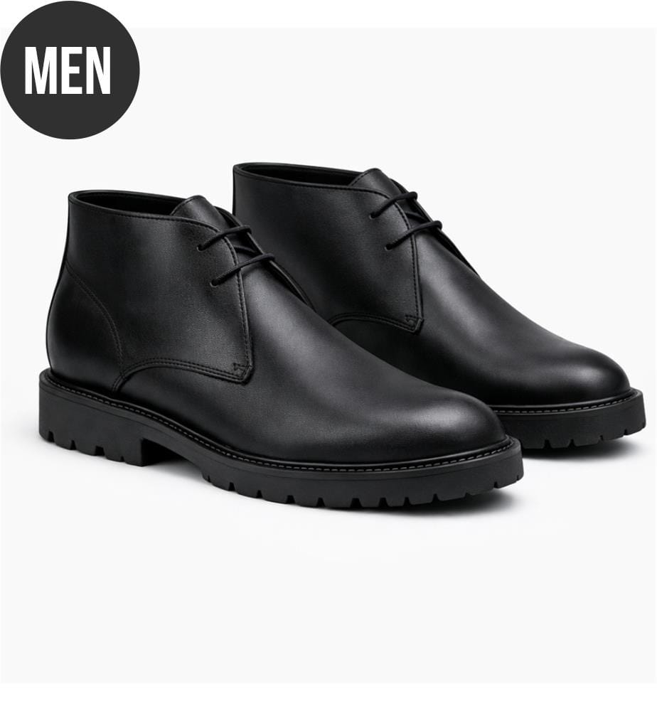 Bottes en cuir noir