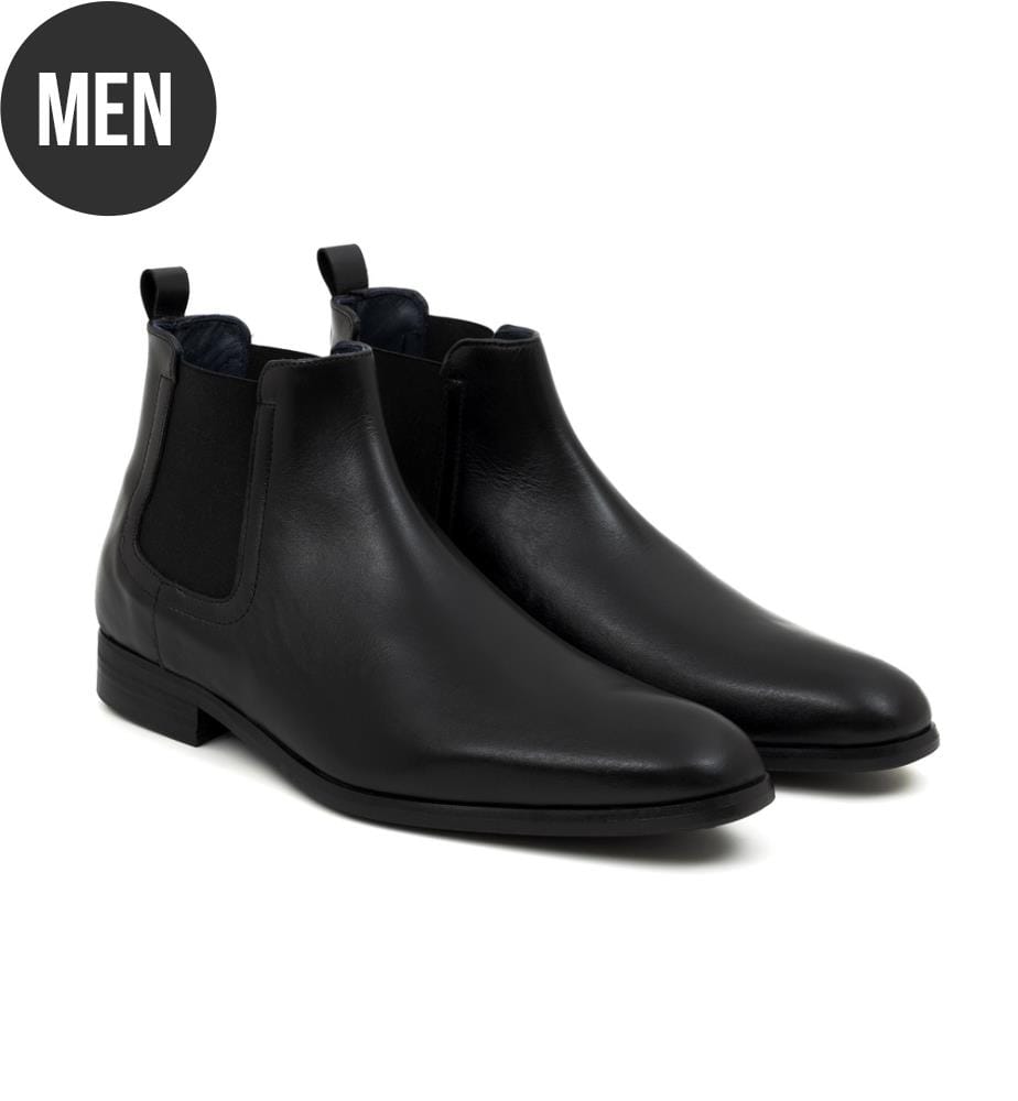 Bottes chelsea en cuir noir