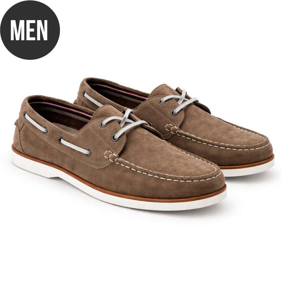 Bootsschuhe aus Wildleder - Beige