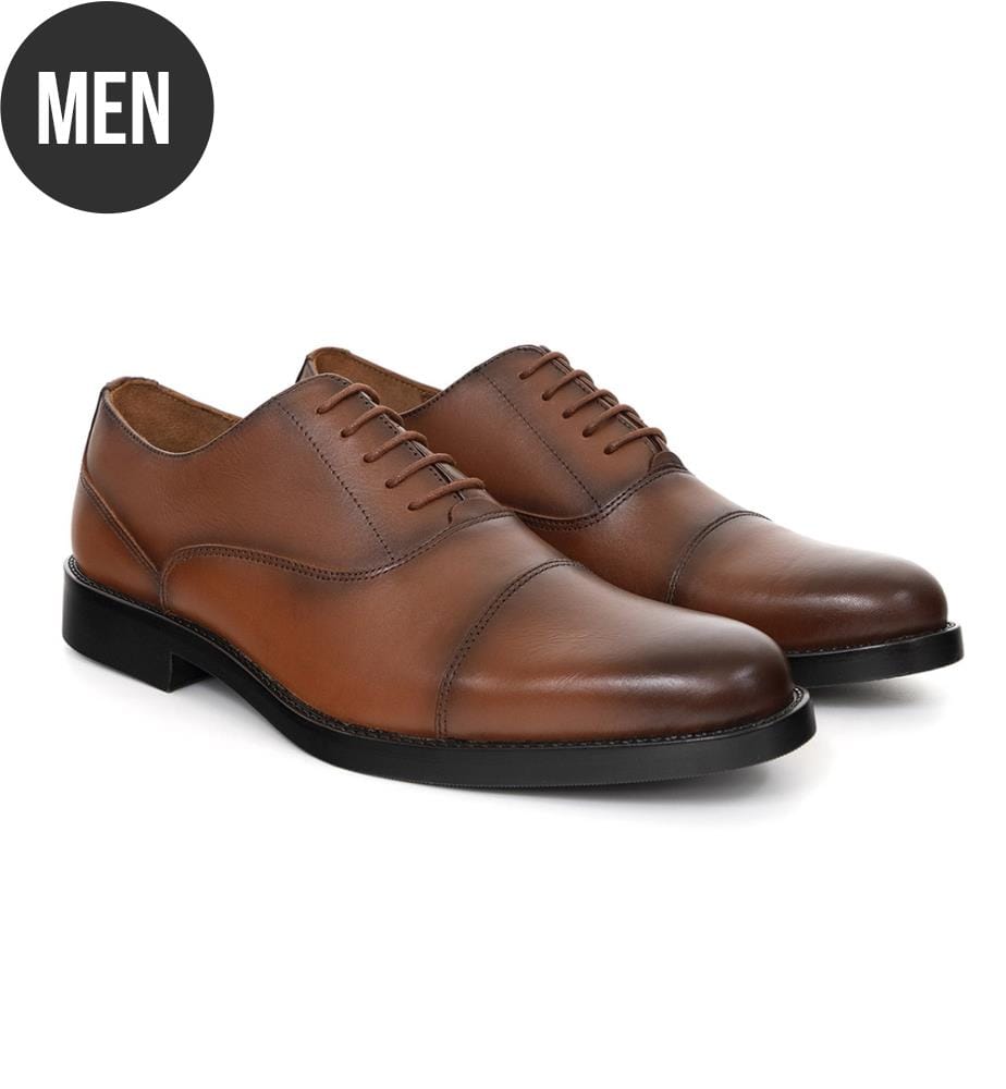 Hellbrauner Leder-Oxford