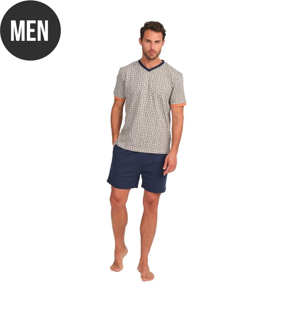 Short-sleeved pyjamas - Blue Grey