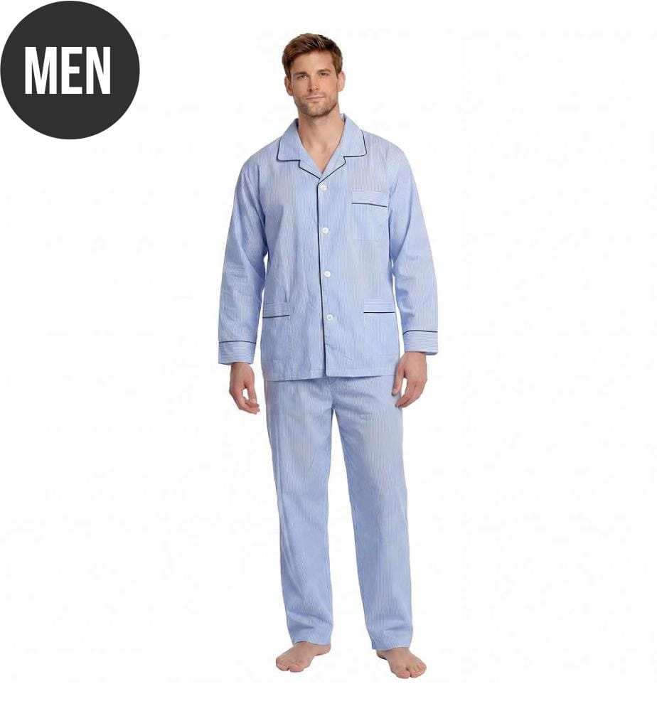 Pyjama Popeline de Coton - Bleu Clair