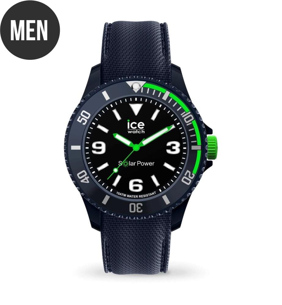 Montre solaire en silicone bleu - 40 mm