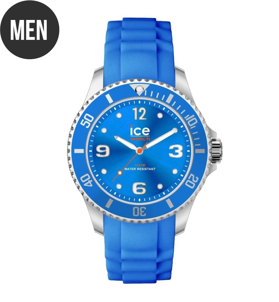 Orologio al quarzo in silicone blu - 35 mm