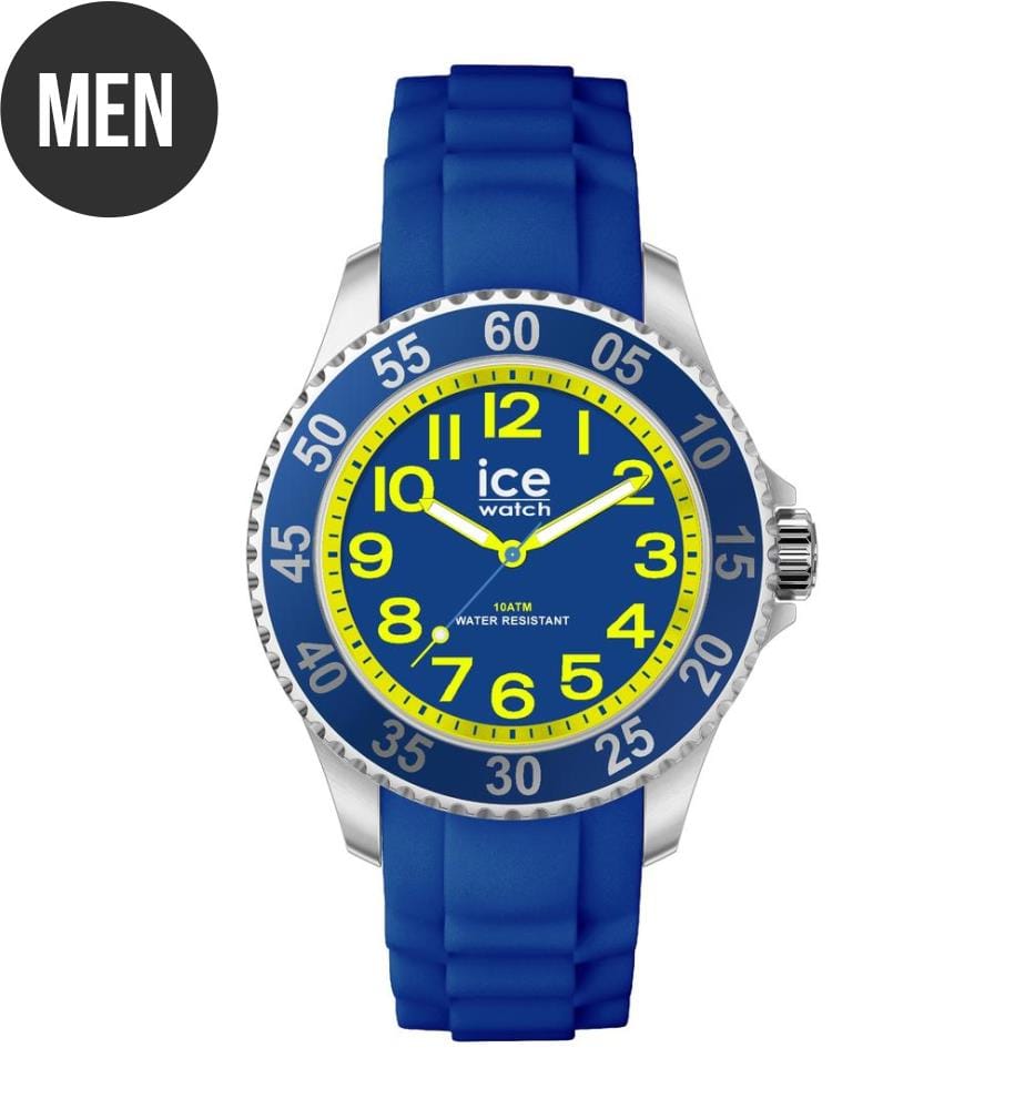 Orologio al quarzo in silicone blu - 35 mm