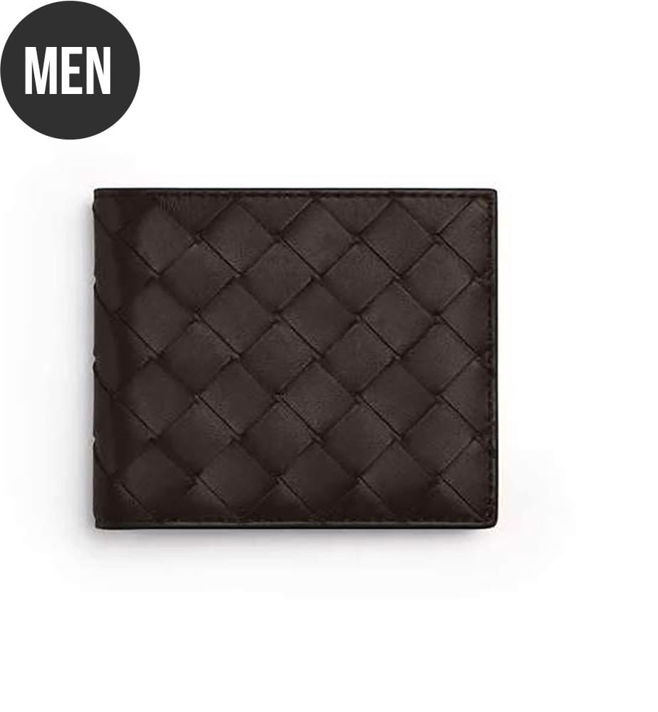 Intrecciato-Geldbörse mit zwei Fächern - Fondant