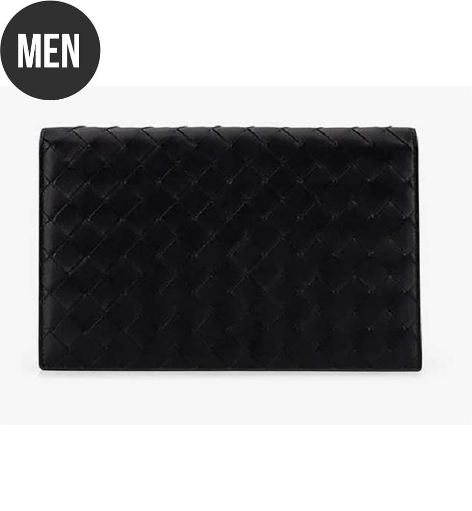 Leder-Clutch-Tasche - Schwarz