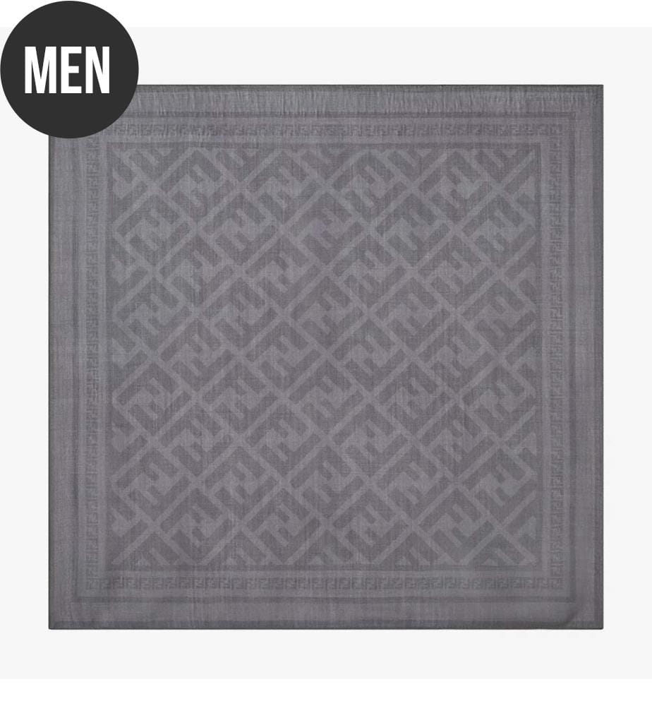 Bandana en laine et soie  - Bleu