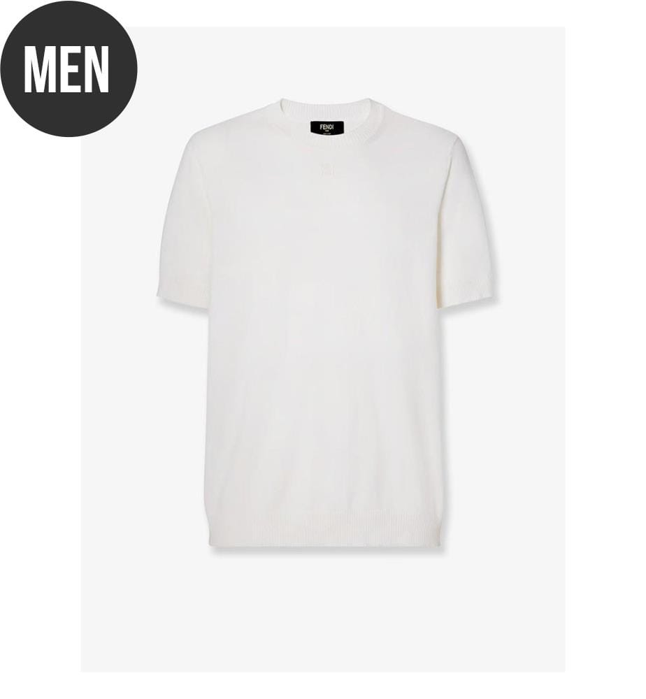 T-shirt en coton et cachemire - Blanc