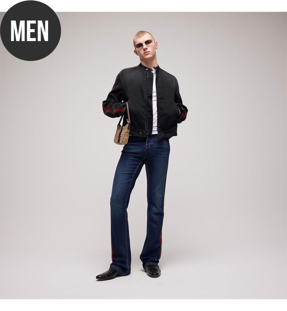 Veste biker en denim - Noir
