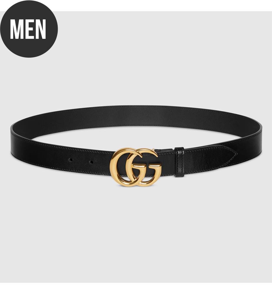 Marmont Gürtel mit glänzender Schnalle - Schwarz