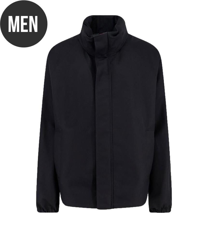 Kompakte Jacke aus Baumwollstoff – Schwarz