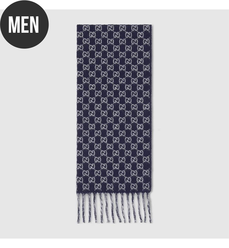 Écharpe en laine et cachemire GG - Gris
