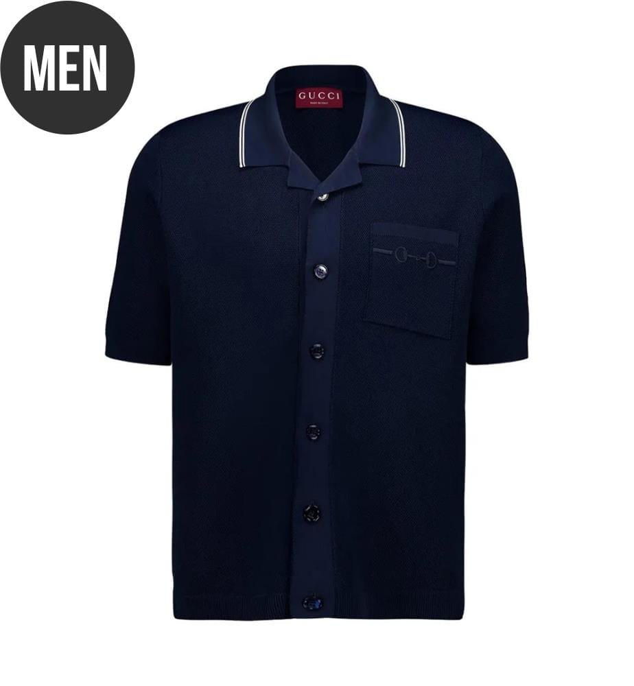 Polo à poches - Bleu