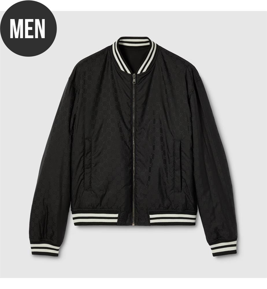 Veste zippée en nylon Twill réversible - Noir